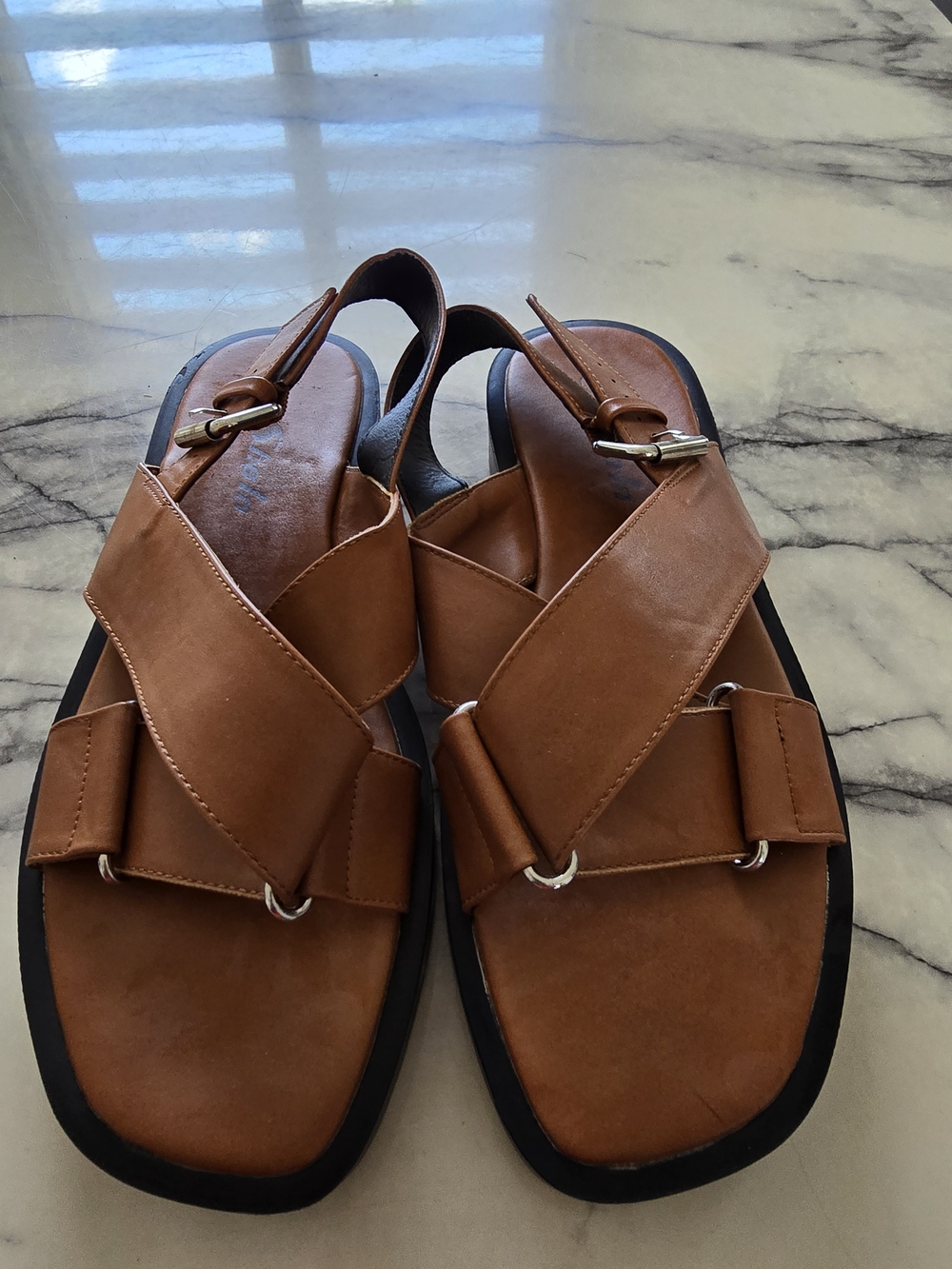 Sheln Womens Strappy Sandals Brown Size 7.5
